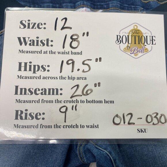 Isabel Maternity 12 Skinny Distressed Blue Jeans Distressed Cuffed Side Panel - Picture 10 of 12